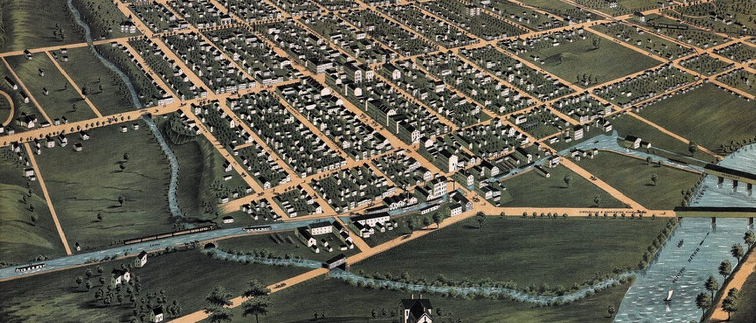 Antique Map of Circleville Ohio 1876 Pickaway County