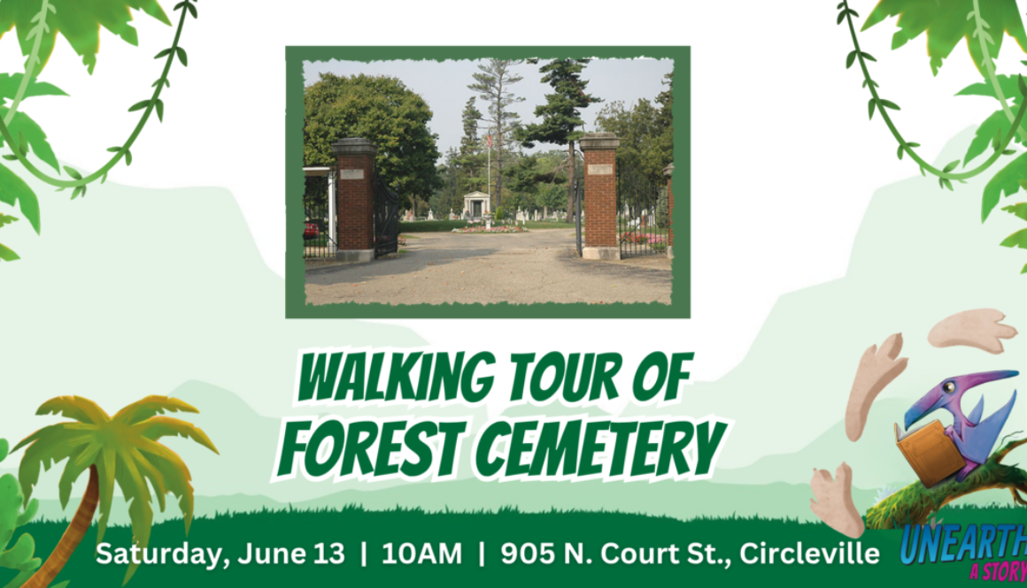 Walking tour event at Forest Cemetery in Circleville, Ohio hosted by Pickaway County Library.