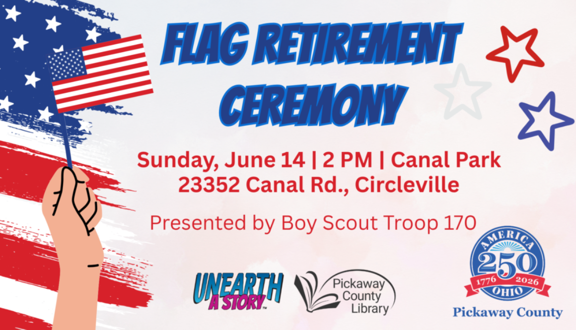 Flag Retirement Ceremony at Canal Park in Circleville, Ohio on Flag Day.