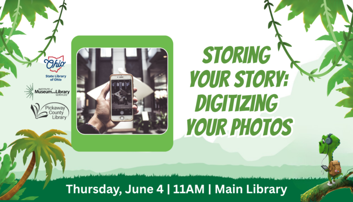 Storing Your Story photo digitizing workshop at Pickaway County Library in Circleville, Ohio.
