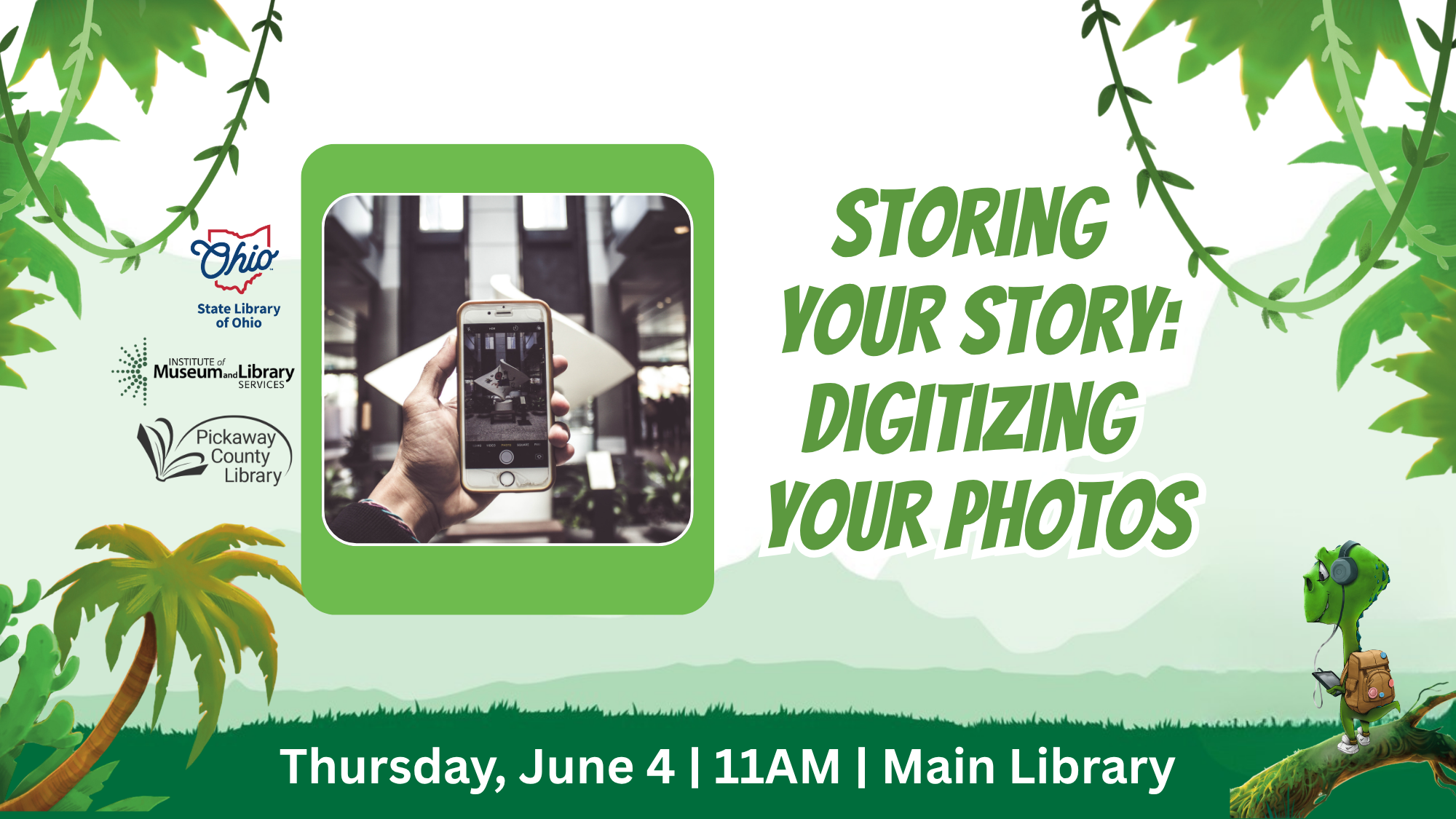 Storing Your Story photo digitizing workshop at Pickaway County Library in Circleville, Ohio.