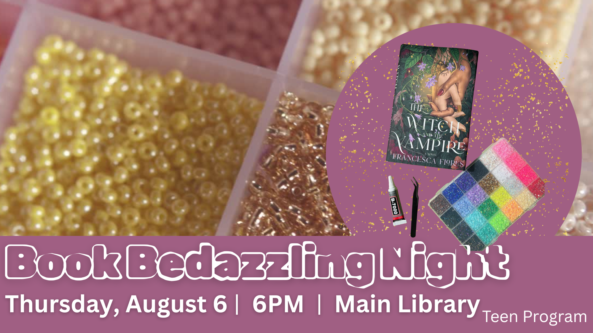 Pickaway County Library Book Bedazzling Night for Teens event flyer