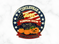 2026 Circleville Pumpkin Show commemorative pin, America's 250th, with pumpkins design